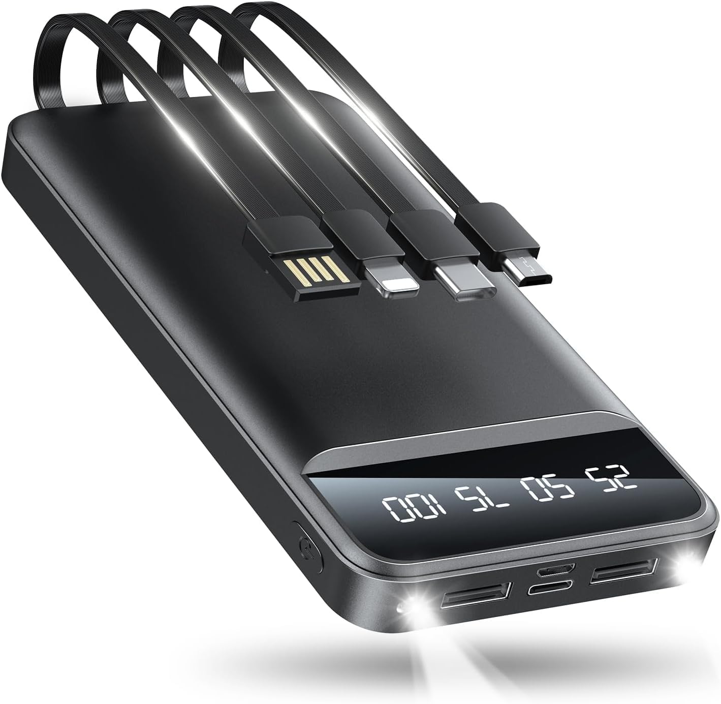 40000mAh Portable Charger with 4 Cables & Fast Charging