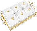 Ceramic Crown Tray Snack Bowls with Lid and Gold Basket - Party Ready