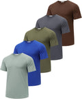 Workout T-Shirts for Men 5 Pack - Moisture Wicking Athletic Tees