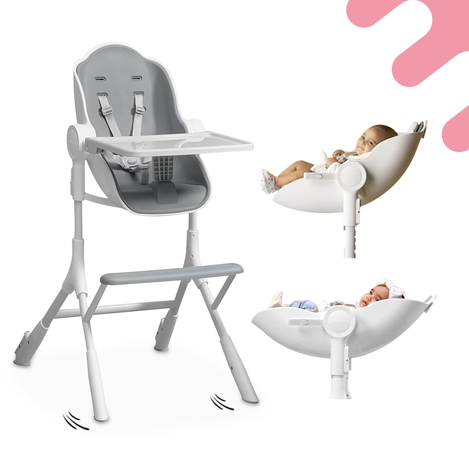 Oribel Cocoon Z High Chair & Baby Lounger for Comfort & Safety