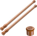 AIZESI Small Tension Rods: 16-28 Inch Extendable - Wood Color Spring Rods