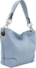Hobo Shoulder Bag with Big Snap Hook Hardware - Comfortable Everyday
