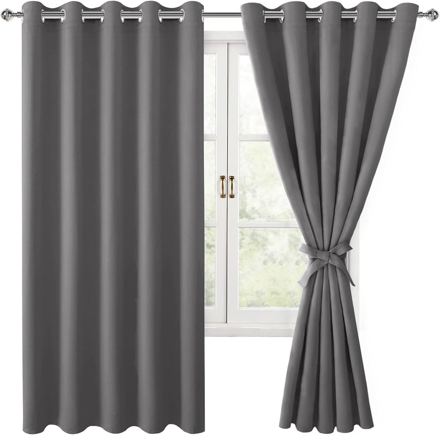 Hiasan Blackout Curtains for Bedroom - Light Grey Thermal Insulated