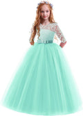 Girls Vintage Floral Lace Dress for Weddings and Special Events