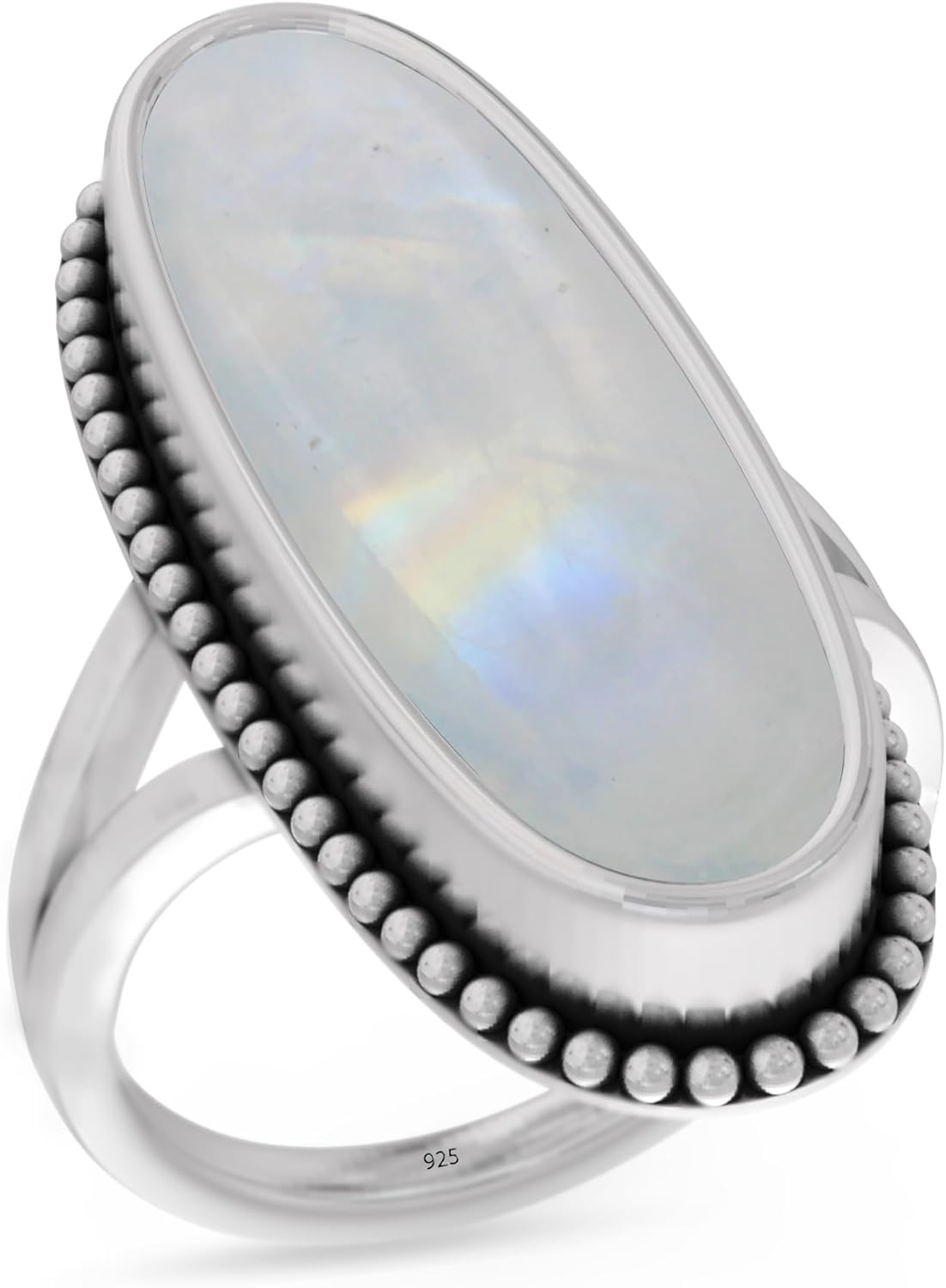 925 Sterling Silver Ring with Moonstone Gemstone for Women