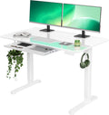 INNOVAR Glass Standing Desk with Drawers - Electric Adjustable Sit