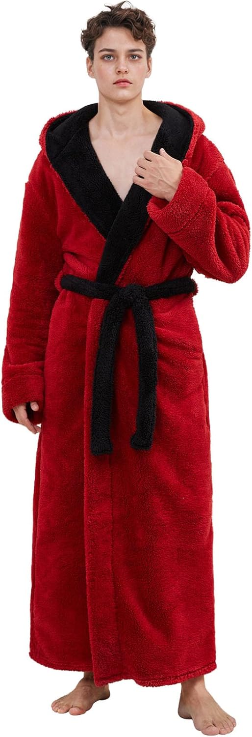 Hellomamma Mens Long Hooded Robes for Cozy Comfort and Warmth