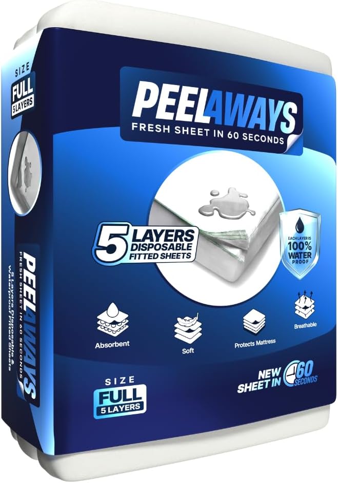 Peelaways Waterproof Disposable Bed Sheets for Caregiving Needs