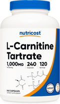 L-Carnitine Tartrate 500mg 240 Capsules - Energy & Weight Support