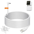 weishan 50ft Power Extension Cable for Wyze Cam Pan v3 - Long Flat USB
