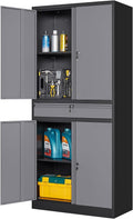Yizosh Metal Garage Storage Cabinet with Locking Doors - Tall 71in