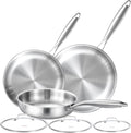 Tri-ply Stainless Steel Frying Pan Set 8ft 10ft 12ft - Efficient Heat