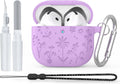 AGENTNANO Purple Flower Engraved AirPods 4 Case