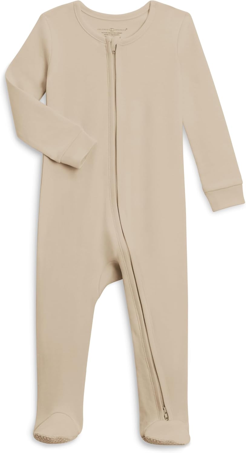 Organic Cotton Baby Zip-Up Footed Sleeper for Newborns