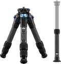 Lightweight Carbon Fiber Mini Travel Tripod with Center Column