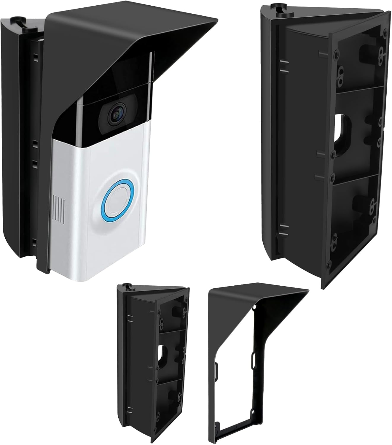 Angle Adjustable Video Doorbell Mount - Rain Cover Included