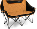 650 lb Capacity Orange Oversized Fully Padded Camping Loveseat Chair