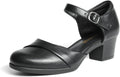 DREAM PAIRS Women's Mary Janes Low Block Heels - Comfortable Work
