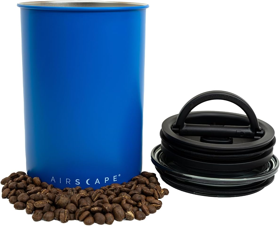 Airscape Stainless Steel Coffee Canister for Food Storage 5ftw x 7fth