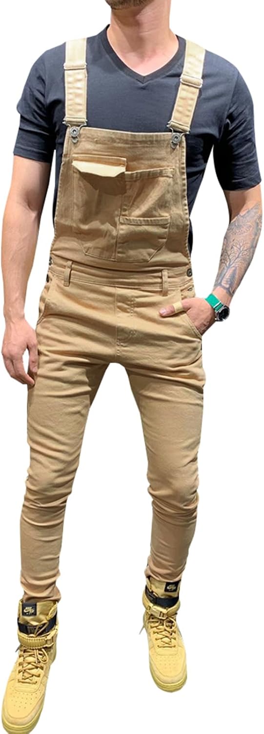 LONGBIDA Men's Denim Bib Overalls for Style and Comfort