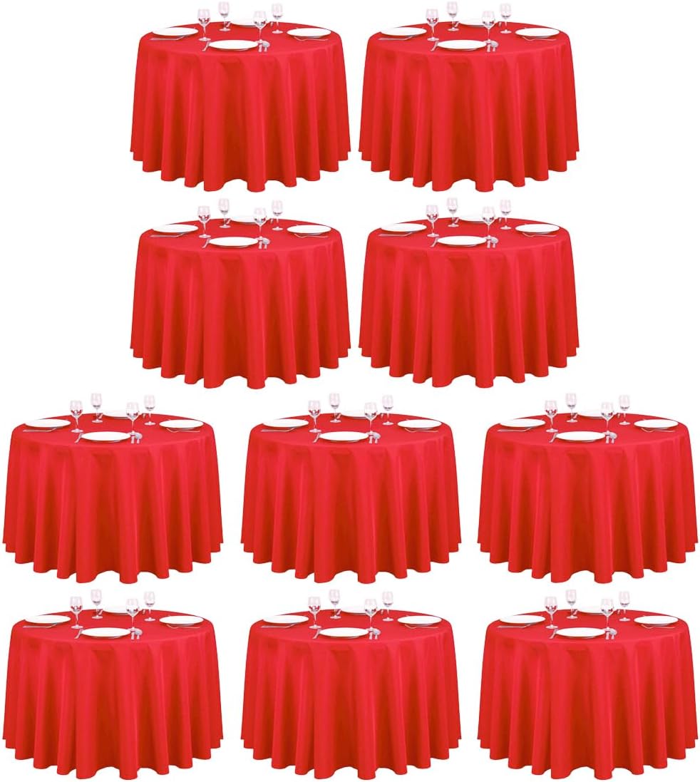 108 Inch Round Tablecloths Red - Perfect for Weddings and Events