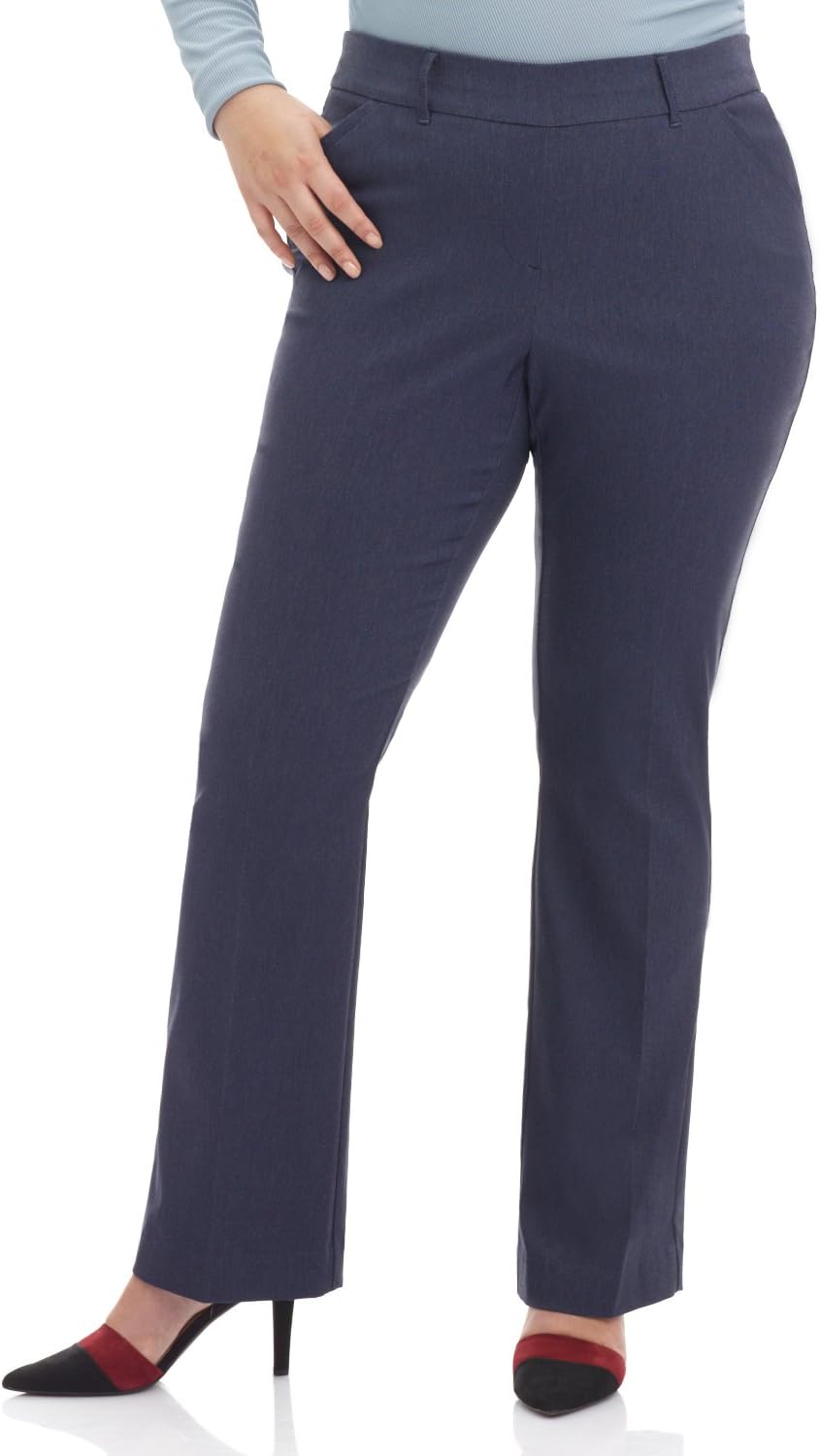 Rekucci Curvy Woman Comfort Bootcut Plus Size Pant for All-Day Wear