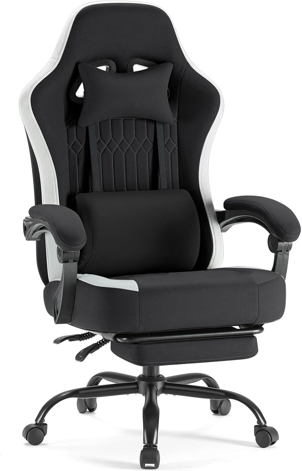 DUMOS Gaming Chair with Ergonomic Design and Footrest Features
