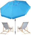 Keten 6.5ft Beach Umbrella for Sand - UPF 100+ Sun Protection