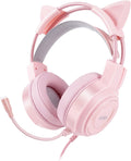 Upgraded Pink Gaming Headset for PS4 PS5 Xbox PC Switch - Cute Cat