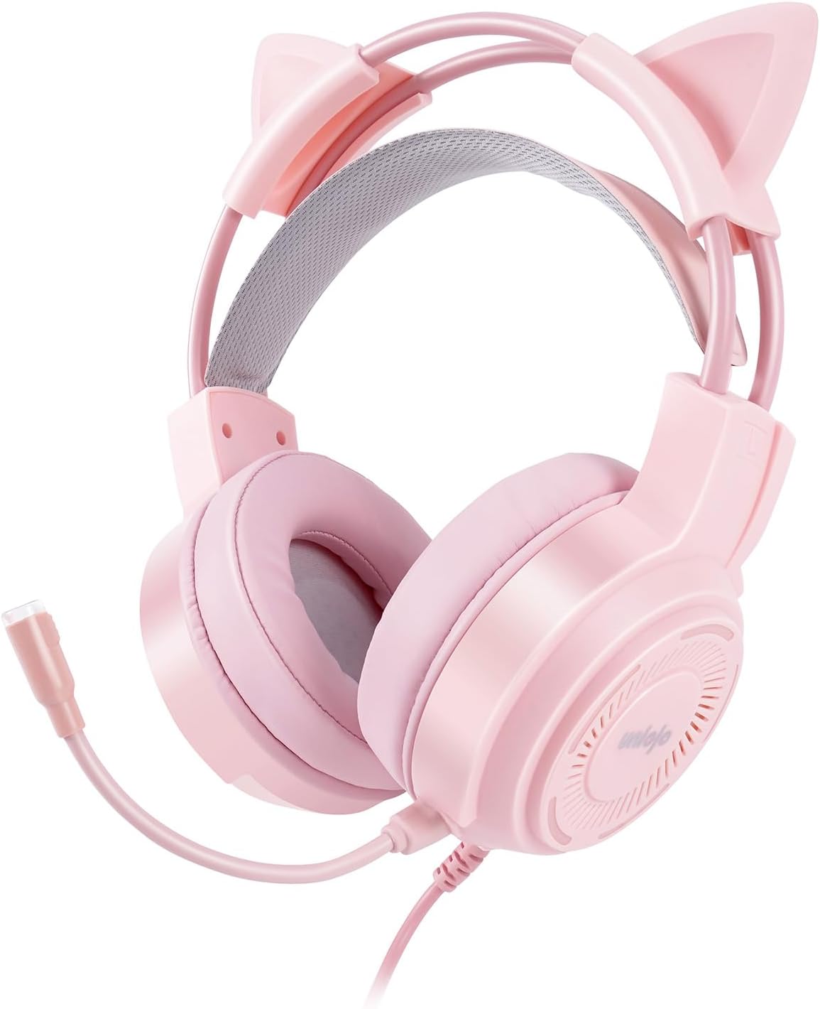 Upgraded Pink Gaming Headset with Cat Ears for Ultimate Comfort
