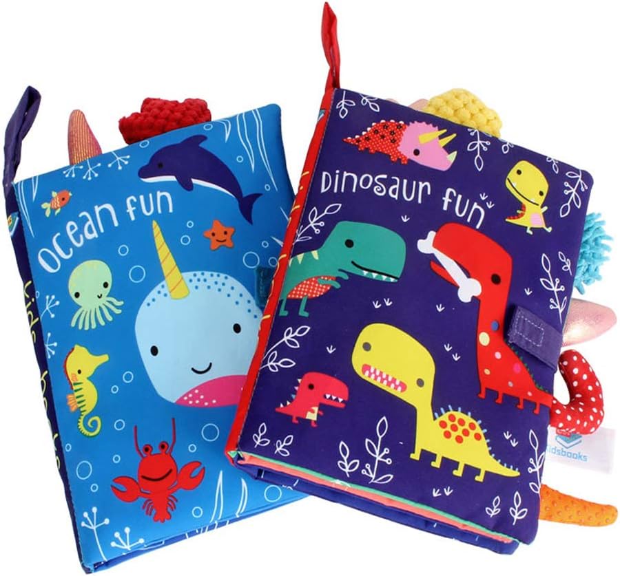 Interactive Crinkle Cloth Book for Babies - 2 Pack