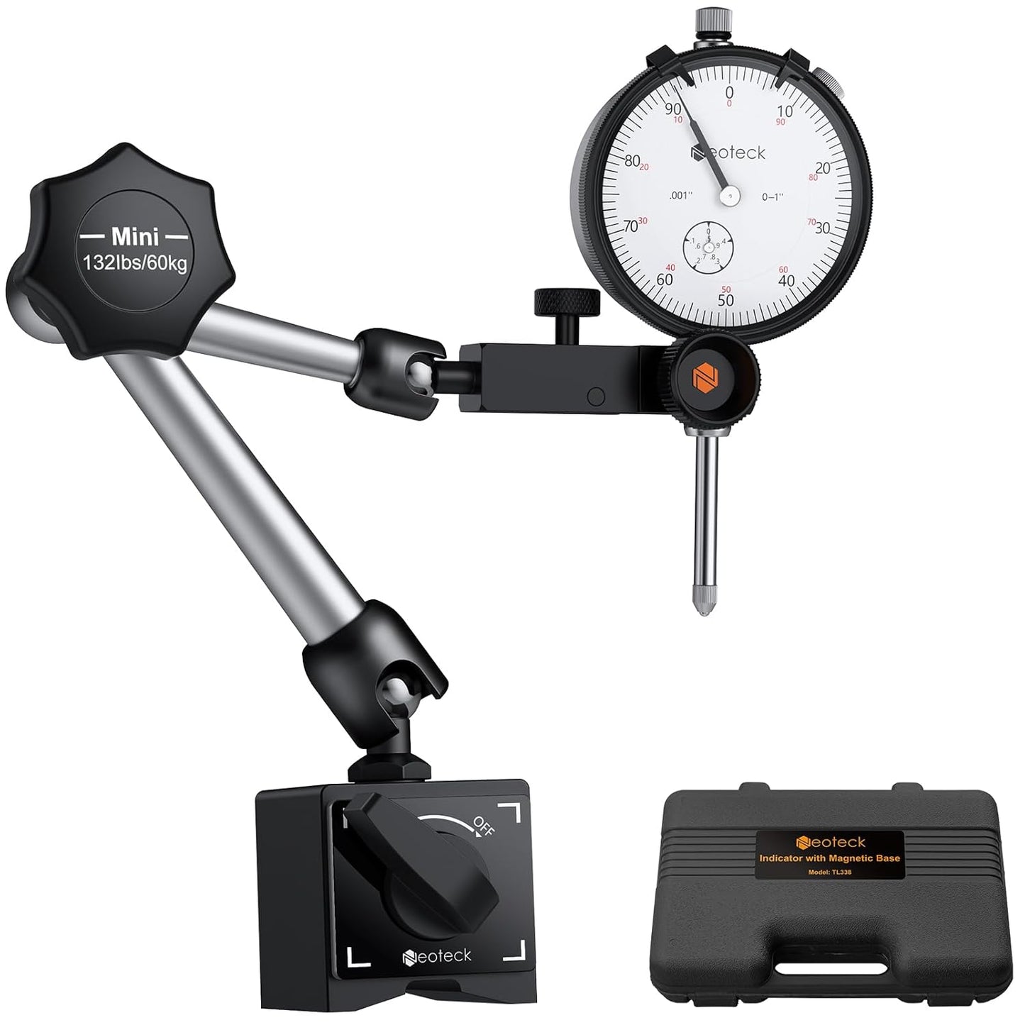 Neoteck Dial Indicator Set with Magnetic Base for Precision Work