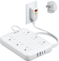 2 Prong GFCI Power Strip - 6ft 6-Outlet Surge Protector with USB-C