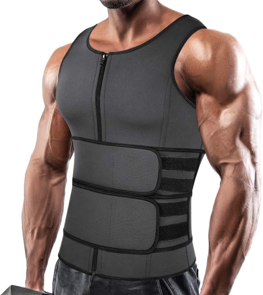 Men Neoprene Sauna Zipper Waist Trainer Vest for Fitness Goals