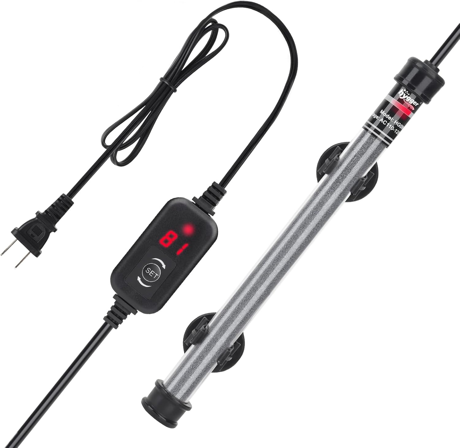Hygger Submersible Aquarium Heater, LED Display, Adjustable - Ideal for 40/48 Gallons