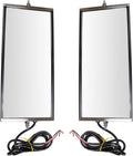 TRQ West Coast Mirror Signal Heated 16x7 Stainless Steel Pair - Direct