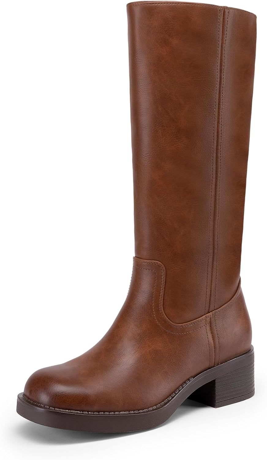 DREAM PAIRS Womens Knee High Boots with Square Toe Design