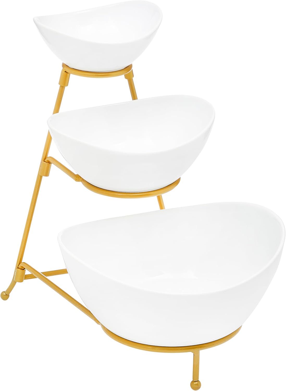 Sheffield Home 3 Tier Serving Bowls - Stylish Collapsible Stand - Versatile Kitchen & Party Bowls