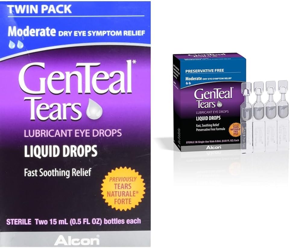 Genteal Tears Lubricant Eye Drops for Moderate Dry Eye Relief