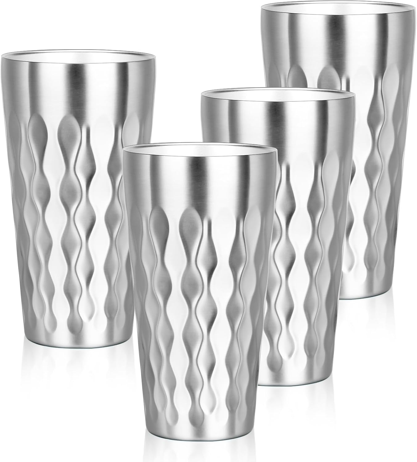 Stainless Steel Drinking Glasses Set of 4 for Outdoor Use