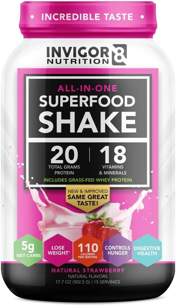 INVIGOR8 Superfood Grass Fed Whey Protein Shake for Health