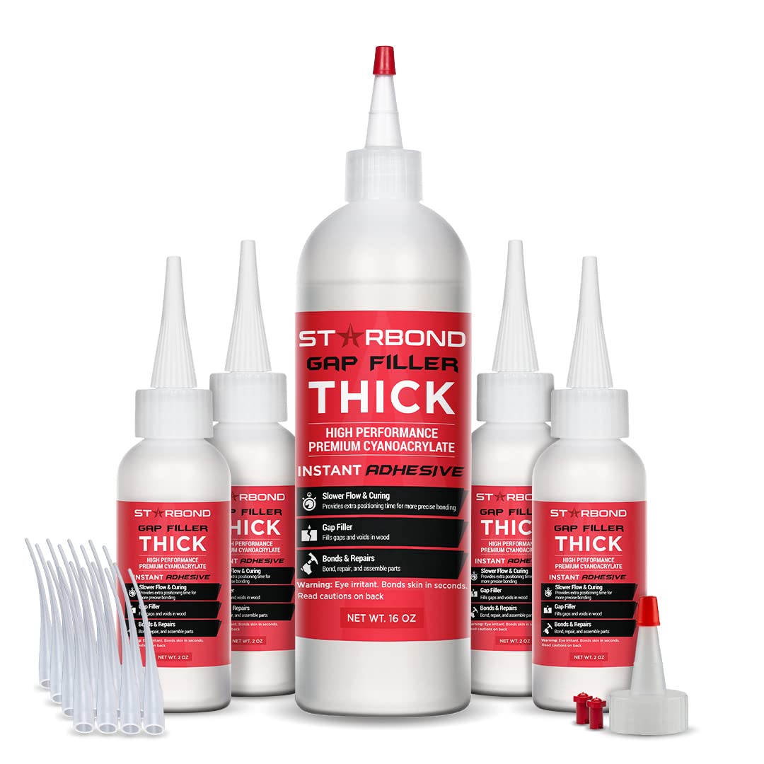 STARBOND Thick CA Glue Complete Refill Kit for Woodworking