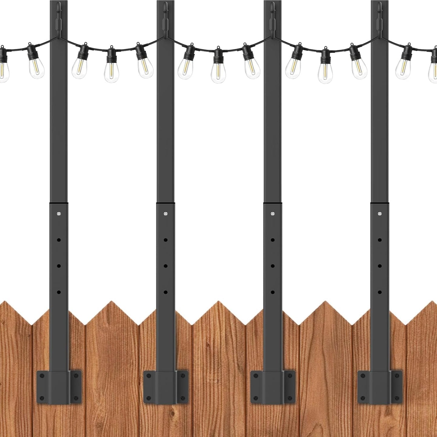 4 Pack 2.8FT String Light Poles for Outdoor Lighting Needs