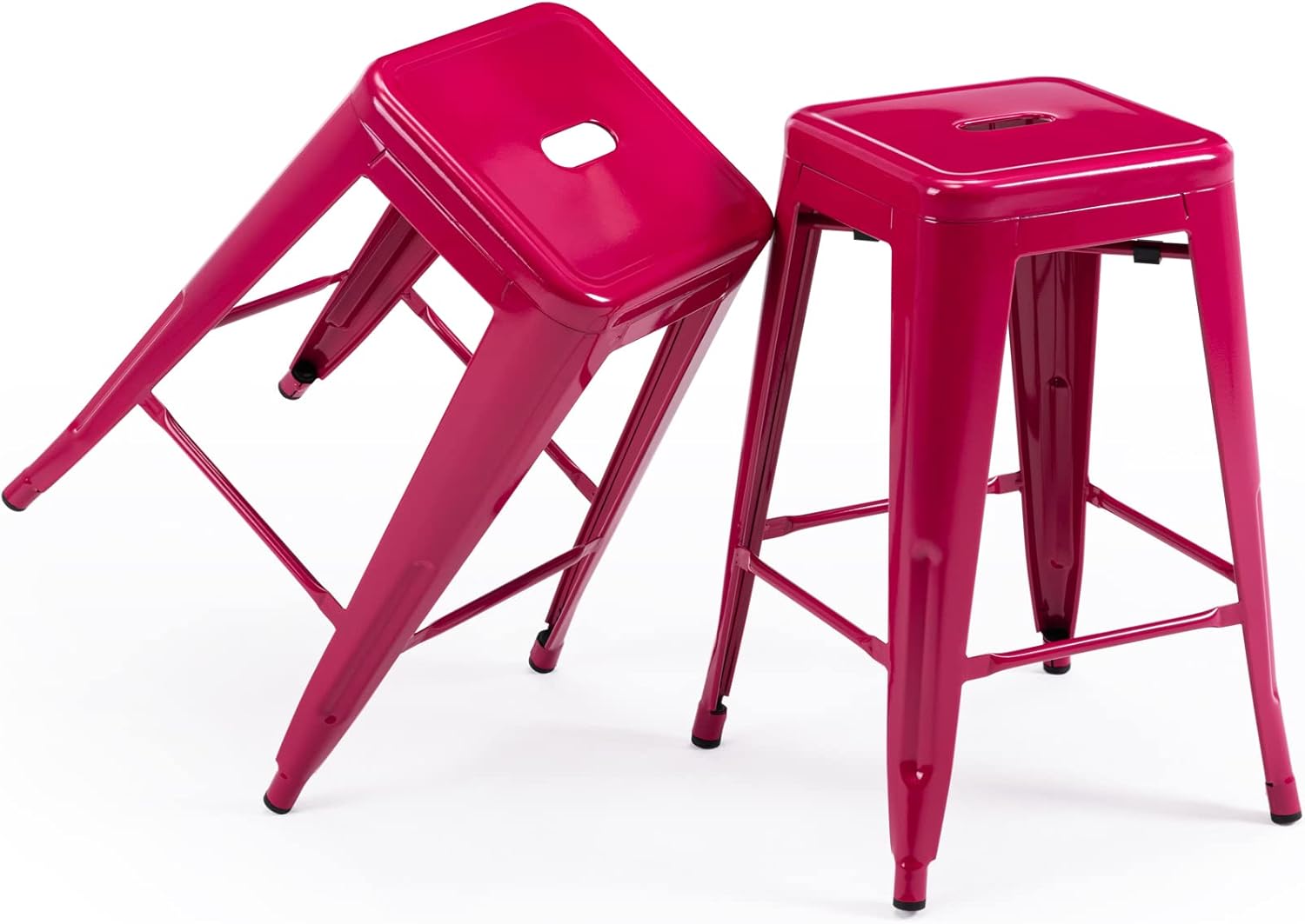 Stylish 24 Inch Metal Bar Stools for Indoor and Outdoor Use