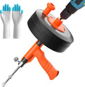 Drain Auger Plumbing Snake With Drill Adapter - 35ft Heavy Duty Clog