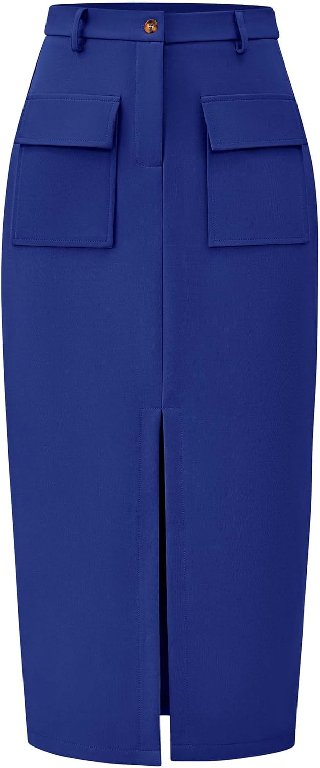 KIRUNDO Midi Skirts for Women: Trendy High Waisted Cargo Style