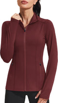 Women's Athletic Jacket Slim Fit Full Zip with Pockets - PINSPARK