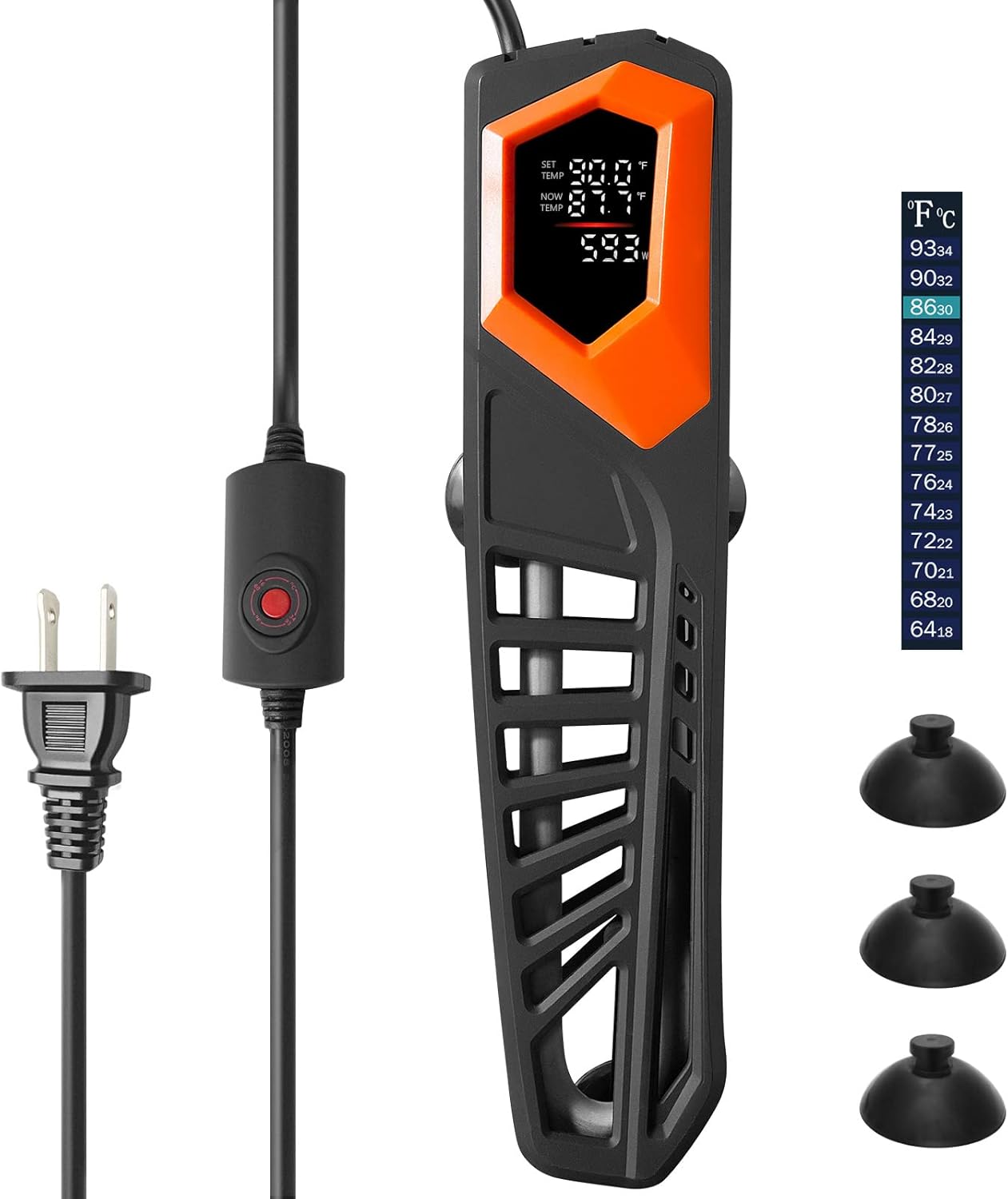 600W Titanium Aquarium Heater - Precise LED Display, External Controller