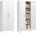 Metal Storage Cabinet with Doors and Shelves, 75 in Tall - Sturdy
