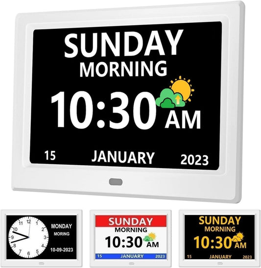11 Inch Digital Clock with Day and Date for Seniors Display